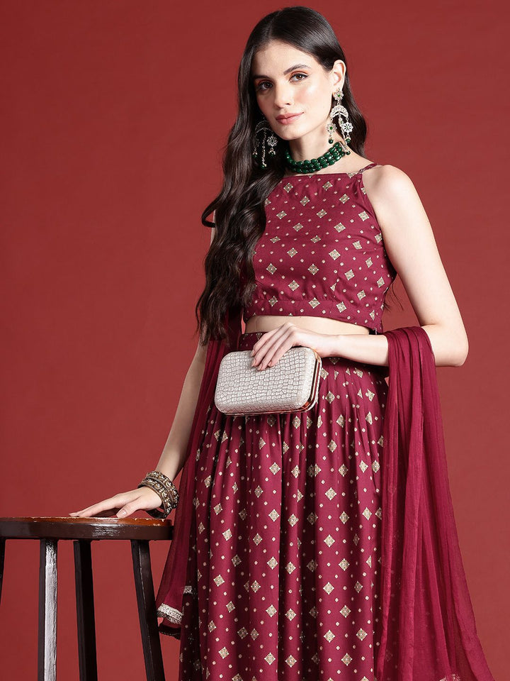 Anouk Printed Ready to Wear Lehenga & Blouse With Dupatta