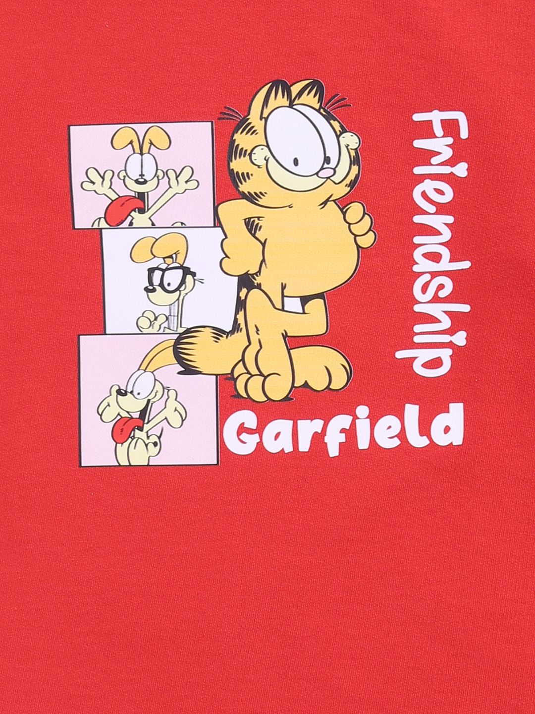 Happy Faces Boys Garfield Printed Pure Cotton T-shirt with Trousers