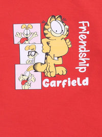 Happy Faces Boys Garfield Printed Pure Cotton T-shirt with Trousers