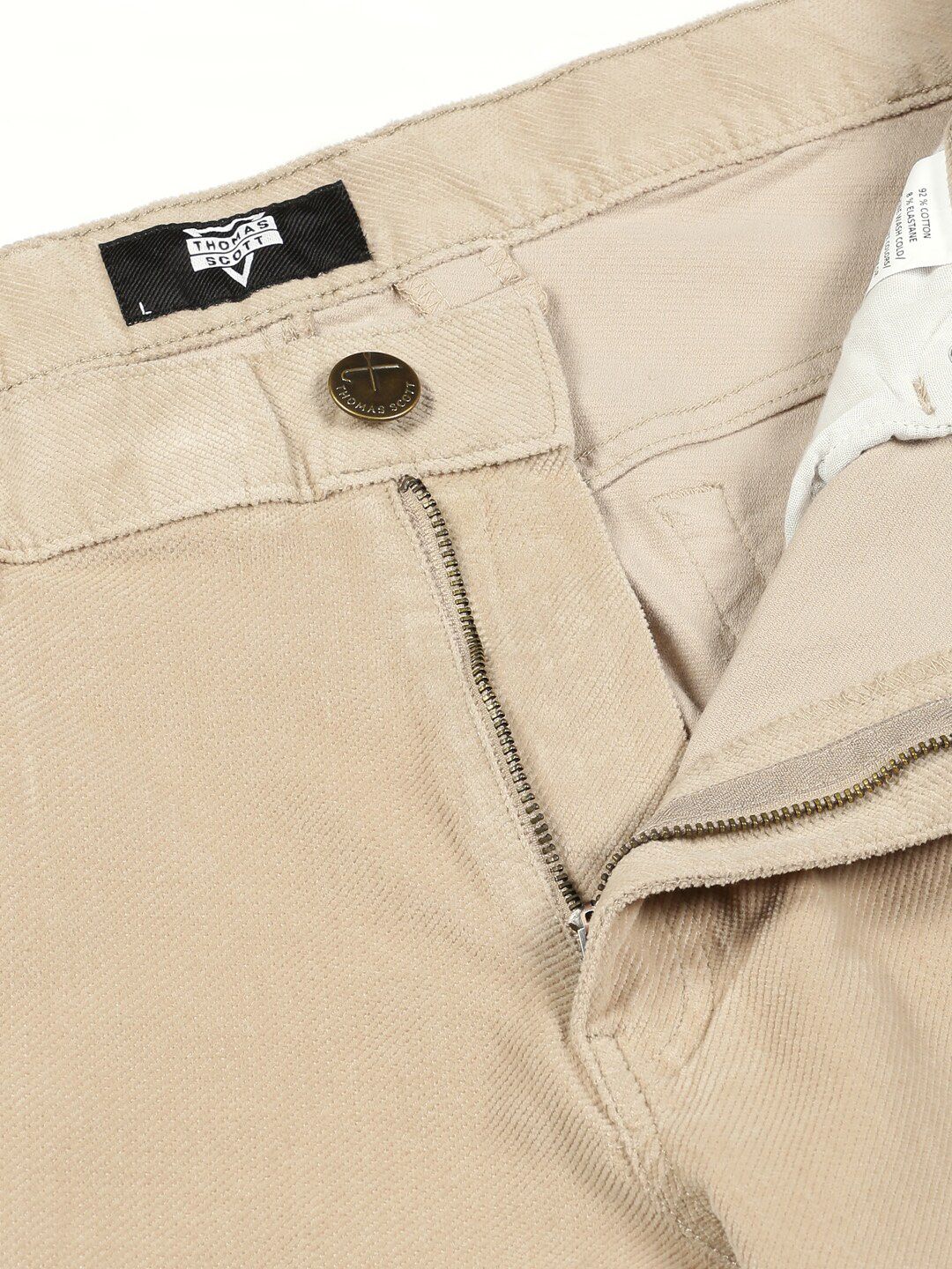 Thomas Scott  Men Regular Fit Corduroy Chinos Trousers