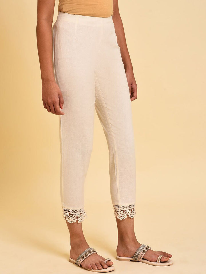 W Women Slim Fit Cigarette Trousers