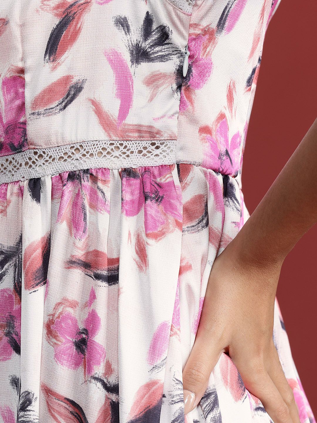 all about you Floral Print A-Line Midi Dress