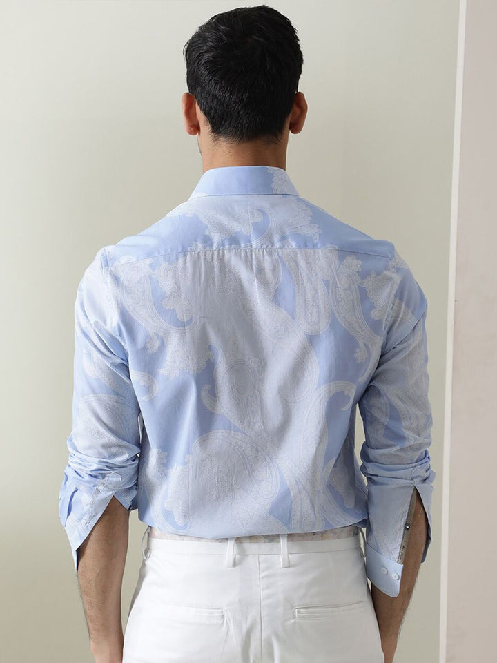 RARE RABBIT Men Dale Camouflage Printed Slim Fit Cotton Shirt