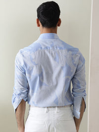 RARE RABBIT Men Dale Camouflage Printed Slim Fit Cotton Shirt