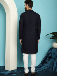 SOJANYA Geometric Embroidered Thread Work Pure Cotton Straight Kurta with Churidar