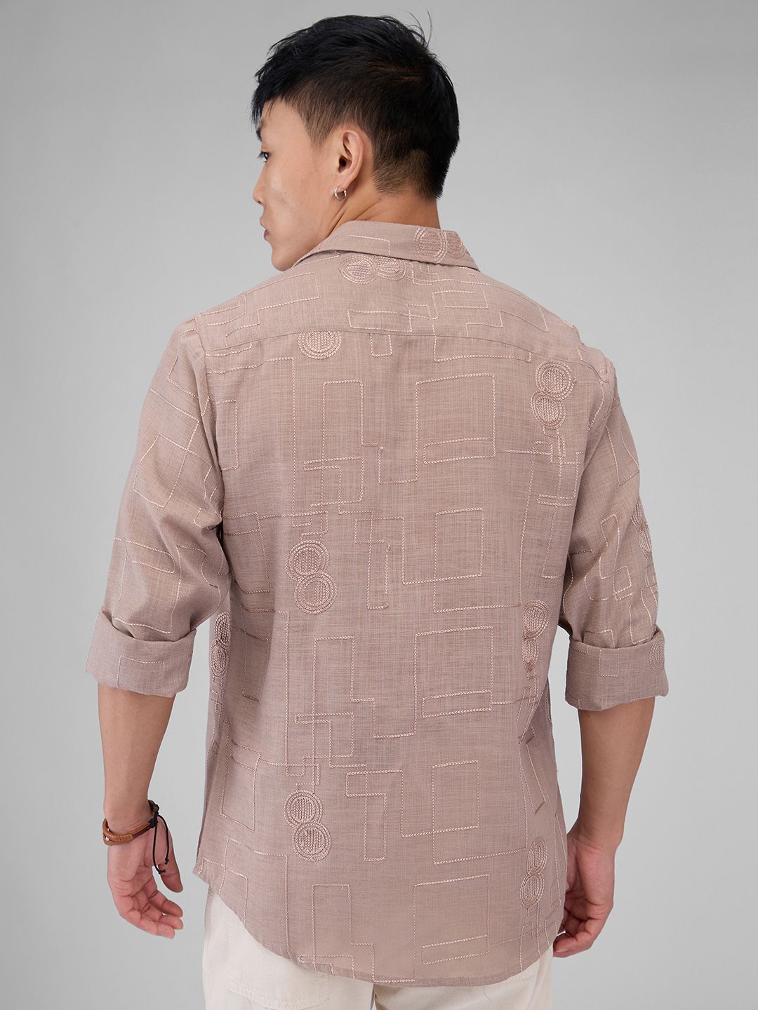 VASTRADO Men Classic Cutaway Collar Vertical Striped Cotton Slim Fit Casual Shirt