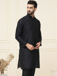SOJANYA Lelaki Hitam Solid Kurta Lurus