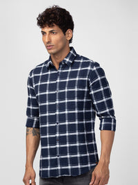 SPYKAR Men Windowpane Checked Casual Shirt