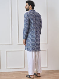 See Designs Shirt Collar Ethnic Motifs Printed Pathani Pure Cotton Kurta