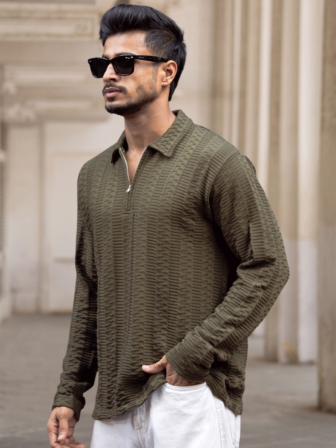 Powerlook Men Horizontal Stripes Opaque Casual Shirt