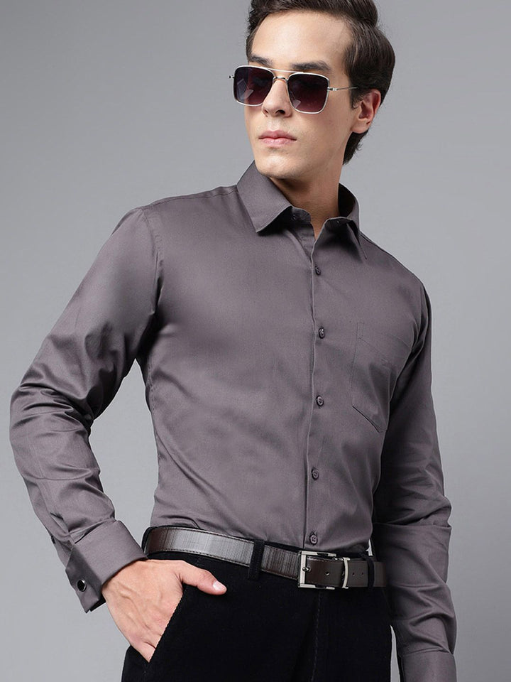 Hancock Modern Chest Pocket Slim Fit French Cuff Opaque Cotton Formal Shirt