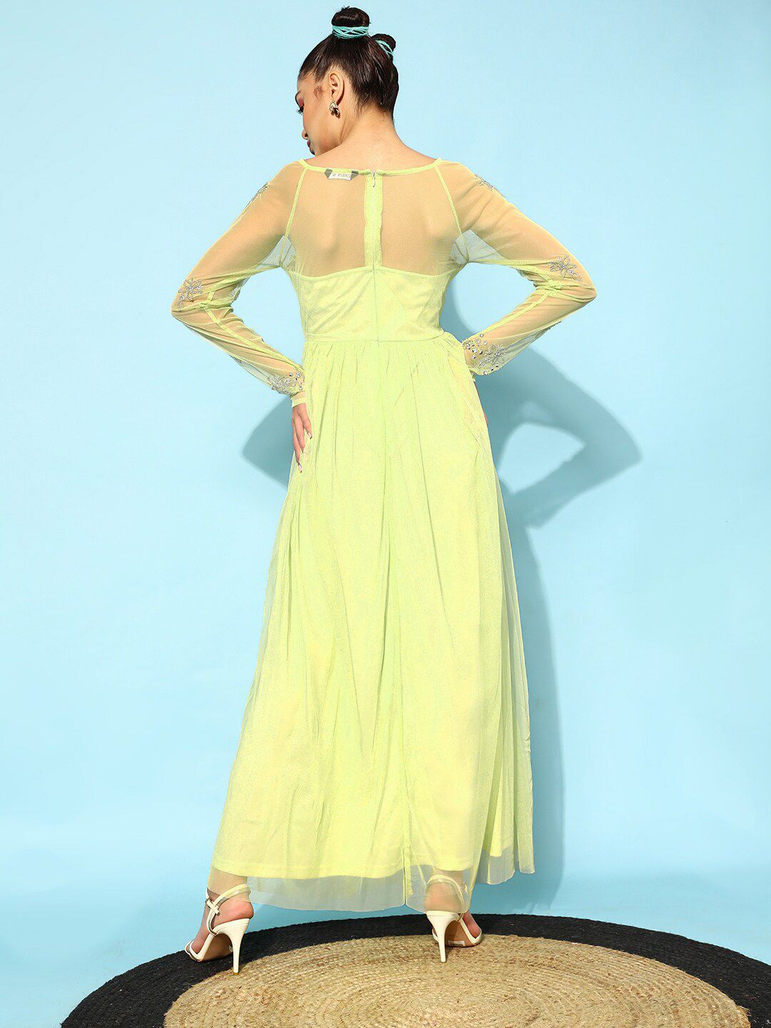 STREET 9 Women Attractive Lime Green Solid Dress