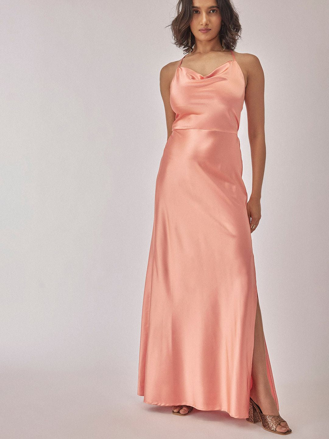 The Label Life Sleeveless Satin Maxi Dress