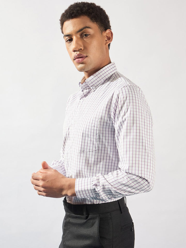 DENNISON Men Smart Micro Checks Formal Shirt