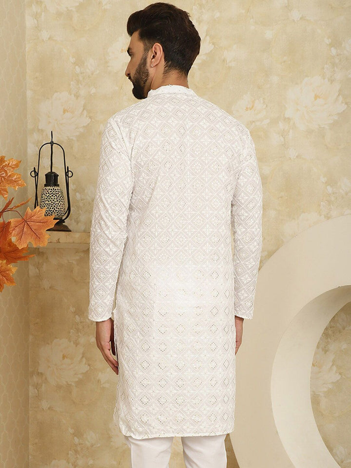 SOJANYA Kurta Lurus Kolar Mandarin Sulam Bunga