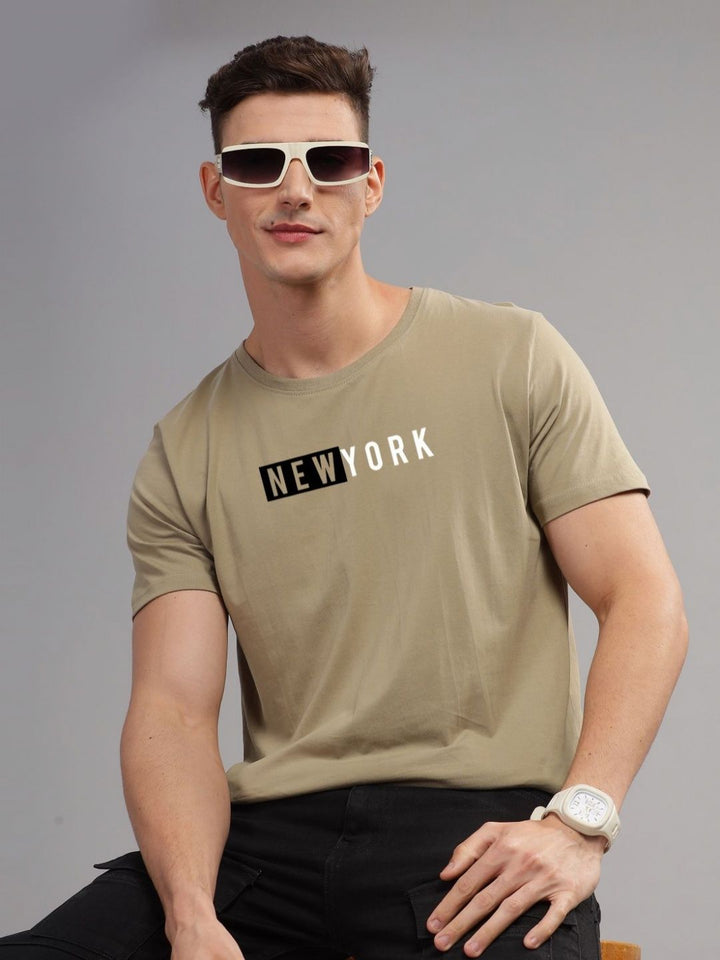 ADRO Men Typography Printed Applique T-shirt