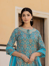 Varanga Ethnic Motifs Printed Regular Mirror Work Kurta with Trousers & With Dupatta