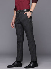 Raymond Men Checked Regular Fit Formal Trousers