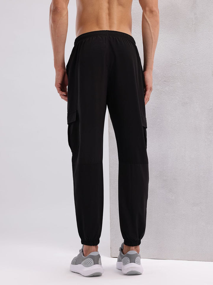 HRX by Hrithik Roshan Men Panelled Mid-Rise Rapid-Dry Training Cargos