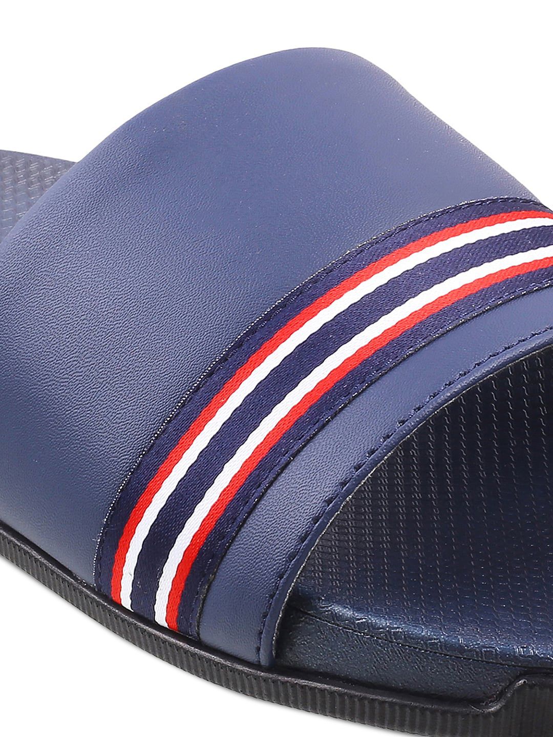Mochi Men Blue Striped Sliders