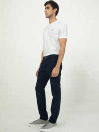 RARE RABBIT Men Slim Fit Mid-Rise Cotton Trousers
