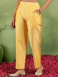 Gerua By Libas Women Ethnic Motifs Yoke Design Regular Kurta with Trousers & With Dupatta