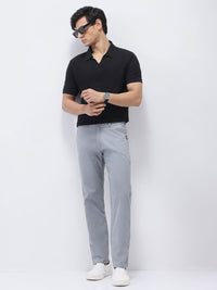 Urbano Fashion Men Blue Slim Fit Solid Stretchable Regular Trousers