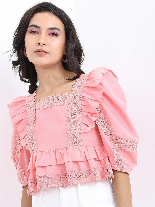 Tokyo Talkies Lace Blouson Top