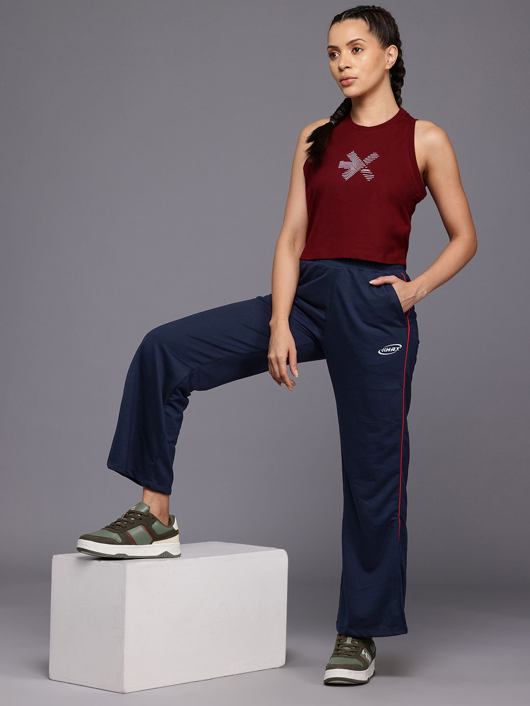 HRX by Hrithik Roshan Women Striped Detail Casual Track pants