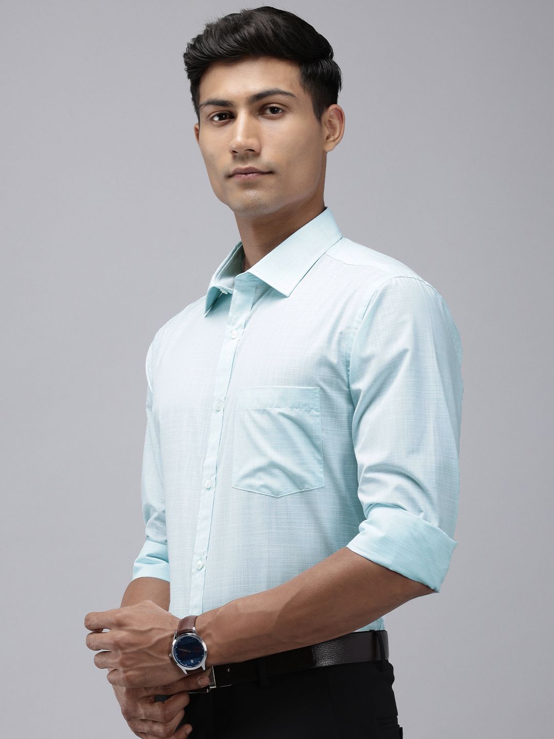 Park Avenue Reka Bentuk Self diperiksa Slim Fit Otmate Care Formal Shirt