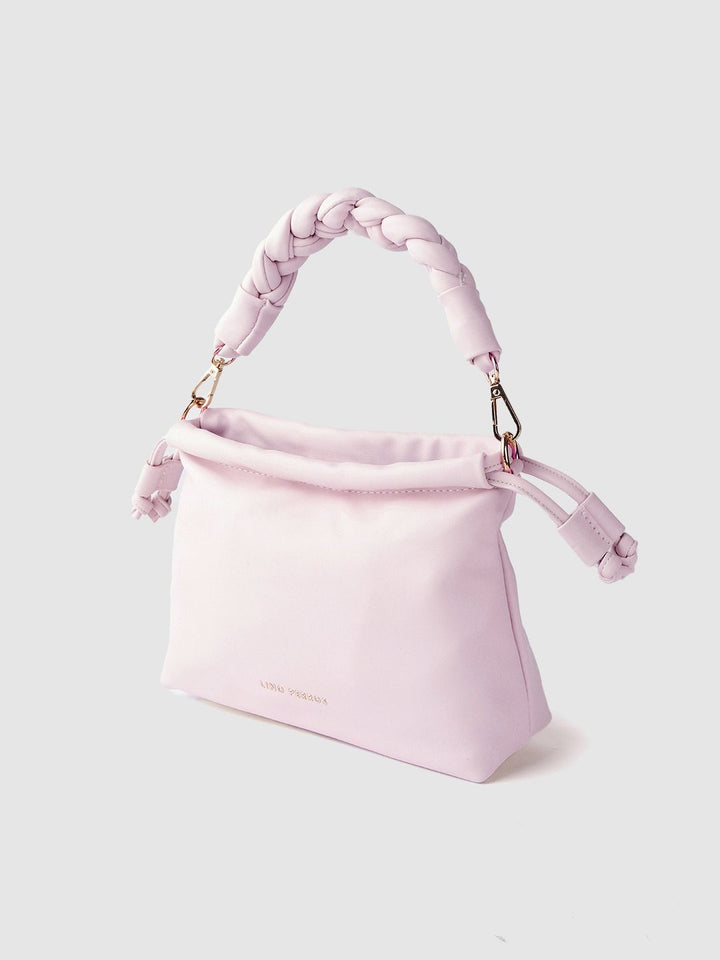Lino Perros Lavender Structured Handheld Bag with Detachable Sling Strap