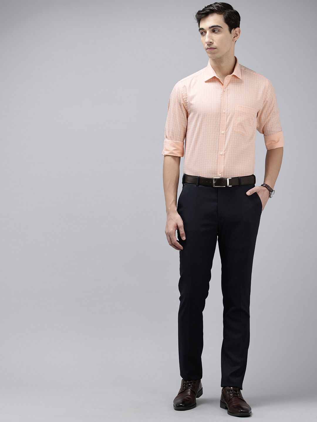 Park Avenue Slim Fit Checked Formal Shirt