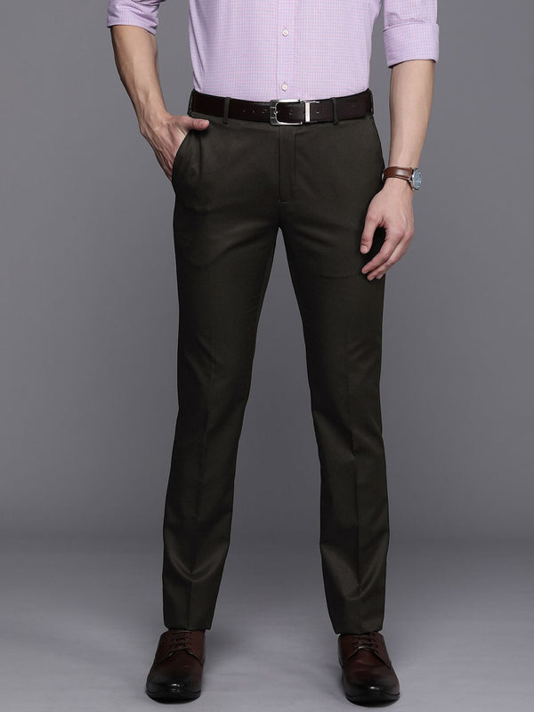Raymond Men Checked Slim Fit Formal Trousers