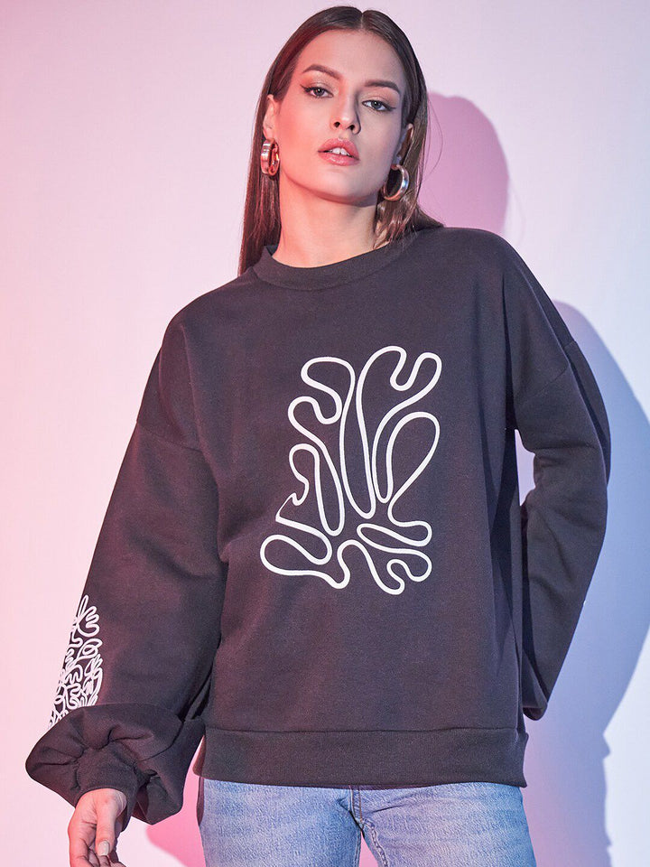STREET 9 Graphic Printed Fleece Pullover