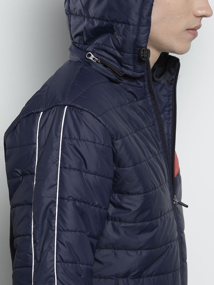 The Indian Garage Co Slim Fit Zip-Front Puffer Jacket with Detachable Hood