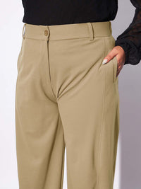 SASSAFRAS Curve Women Plus Size Straight Fit Parallel Trousers