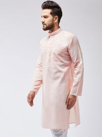 SOJANYA Kurta Lurus Pepejal Berwarna Peach Lelaki