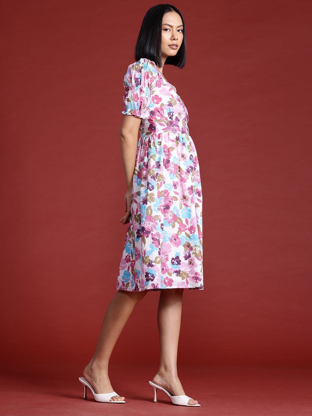 all about you Floral Print Pure Cotton A-Line Dress