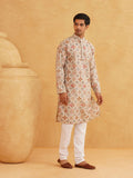 SOJANYA Ethnic Motifs Printed Mandarin Collar Kurta With Pyjamas