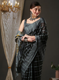 Saree mall Checks Silk Blend Saree