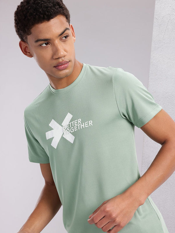 HRX oleh Hrithik Roshan Pasangan Koleksi Logo Jenama Dicetak T-Shirt Runak-kering