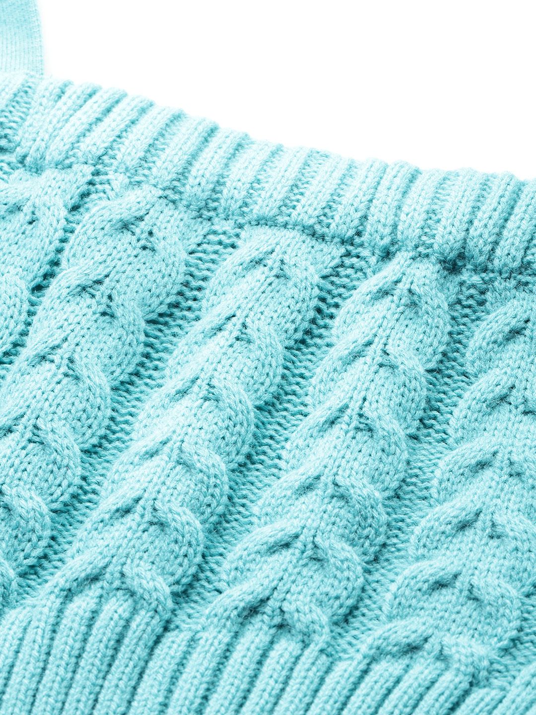 DressBerry Cable Knit Cardigan with Knitted Inner Crop Top