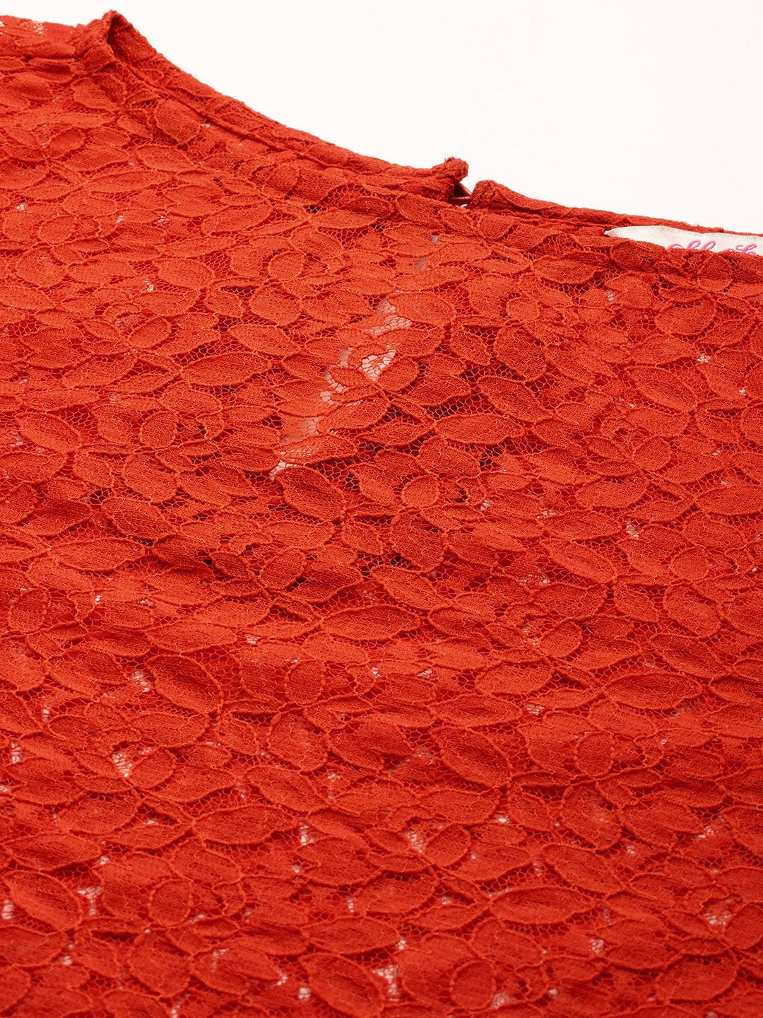 all about you Puff Sleeves Lace-Inserted Top