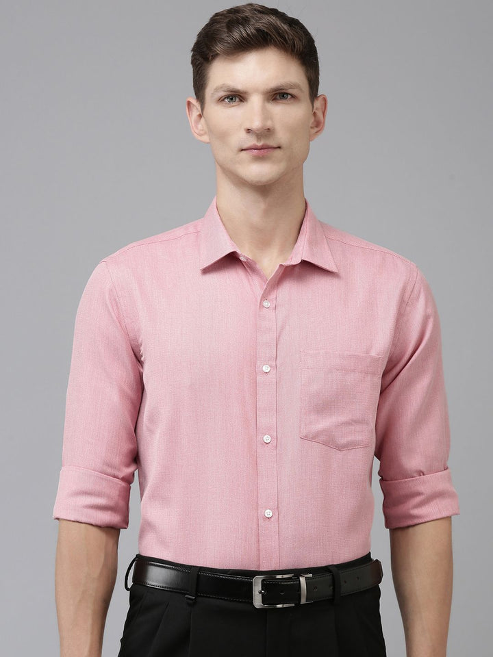 Park Avenue Self Design Textured Slim Fit Opaque Formal Shirt