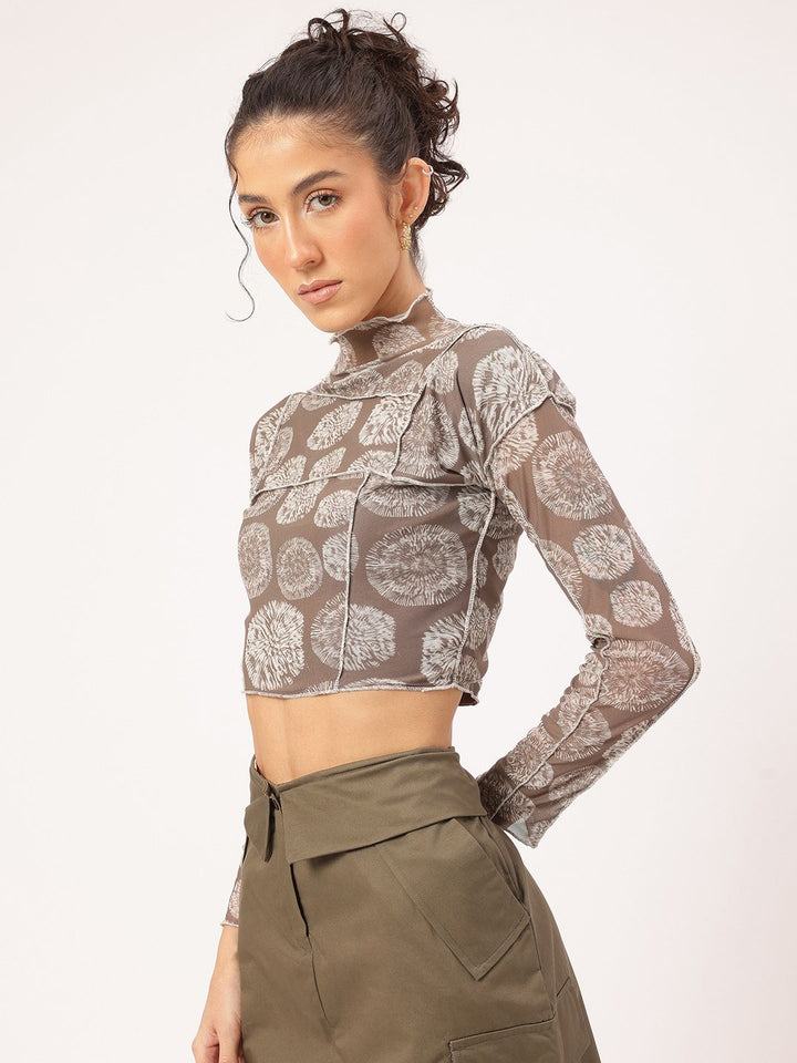 DressBerry Mesh Mania Fitted Crop Top