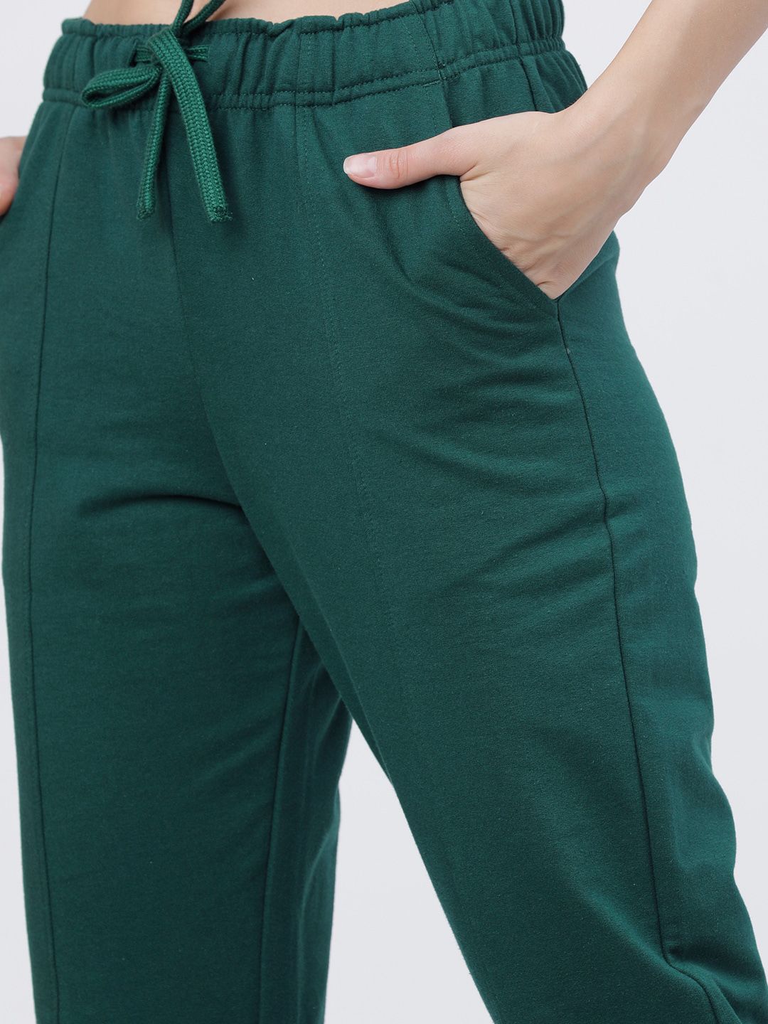 Tokyo Talkies Women Green Solid Track Pants