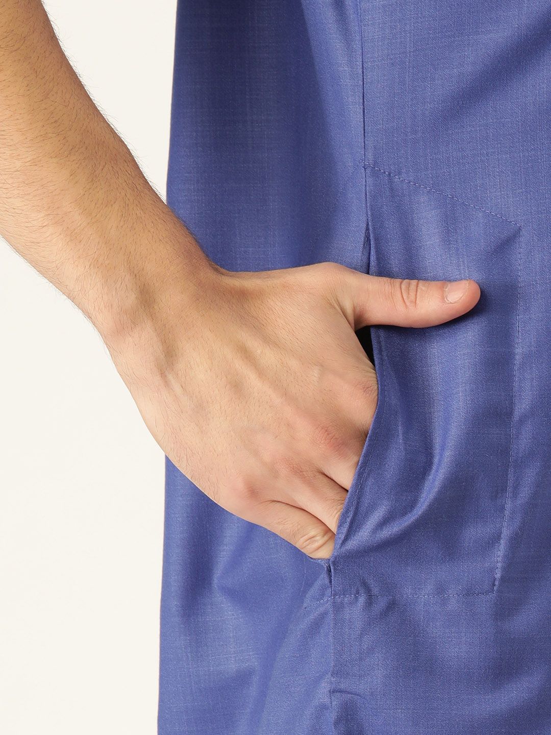 SOJANYA Men Blue Solid Pathani Kurta