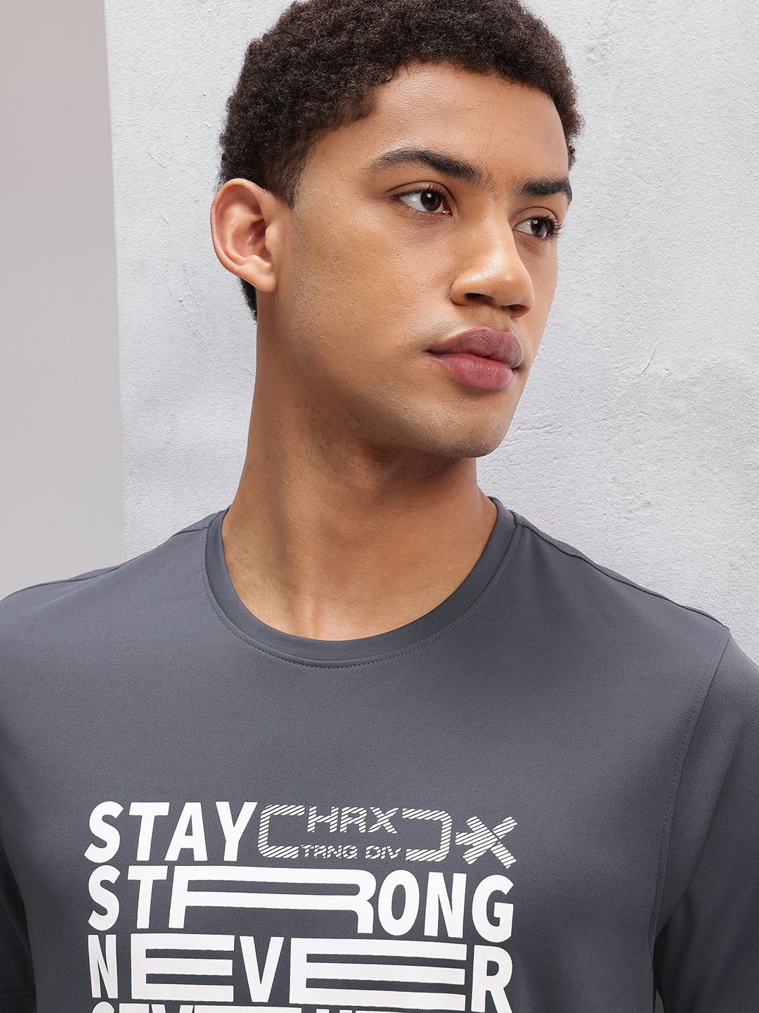 HRX by Hrithik Roshan Typography Print Rapid-Dry Training T-shirt