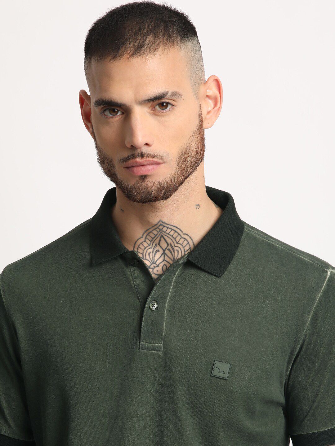 THE BEAR HOUSE Polo Collar Slim Fit Pure Cotton T-shirt
