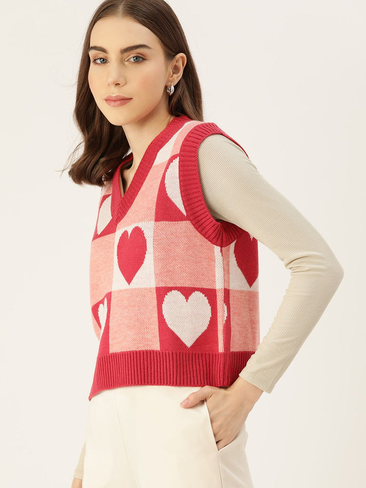 DressBerry Printed Sweater Vest